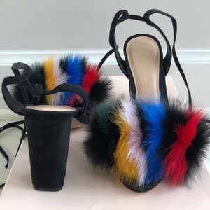 Loeffler Randall fur-dyed heels